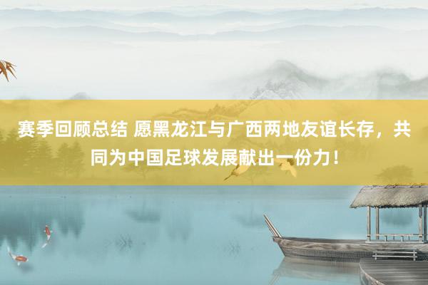 赛季回顾总结 愿黑龙江与广西两地友谊长存，共同为中国足球发展献出一份力！