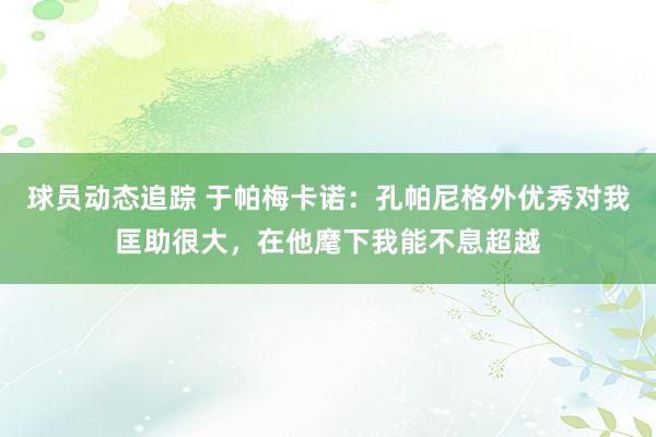 球员动态追踪 于帕梅卡诺：孔帕尼格外优秀对我匡助很大，在他麾下我能不息超越