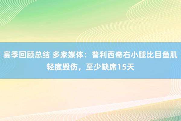 赛季回顾总结 多家媒体：普利西奇右小腿比目鱼肌轻度毁伤，至少缺席15天