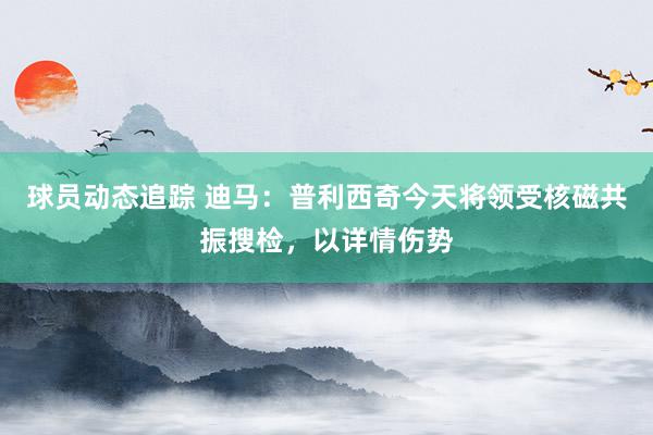 球员动态追踪 迪马：普利西奇今天将领受核磁共振搜检，以详情伤势